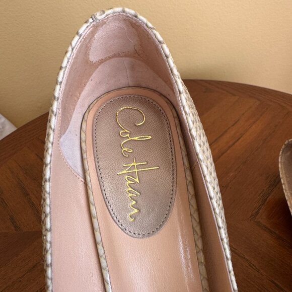 Cole Haan Gold Tanya Python Print Pumps Size 8 - Picture 8 of 9